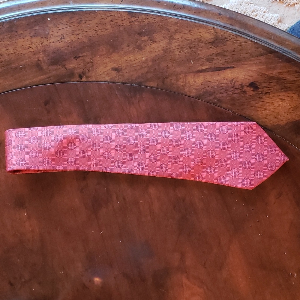 Hermès Red Geometric Tie
